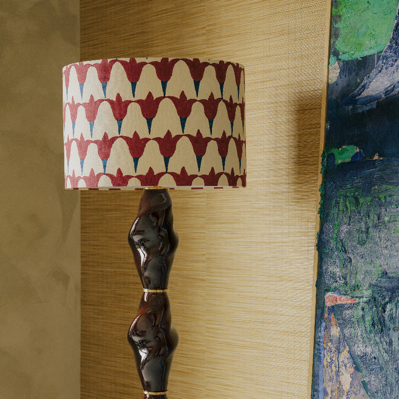 Détail abat-jour de la lampe en porcelaine Casadio crée en collaboration avec Caroline Andréoni.
