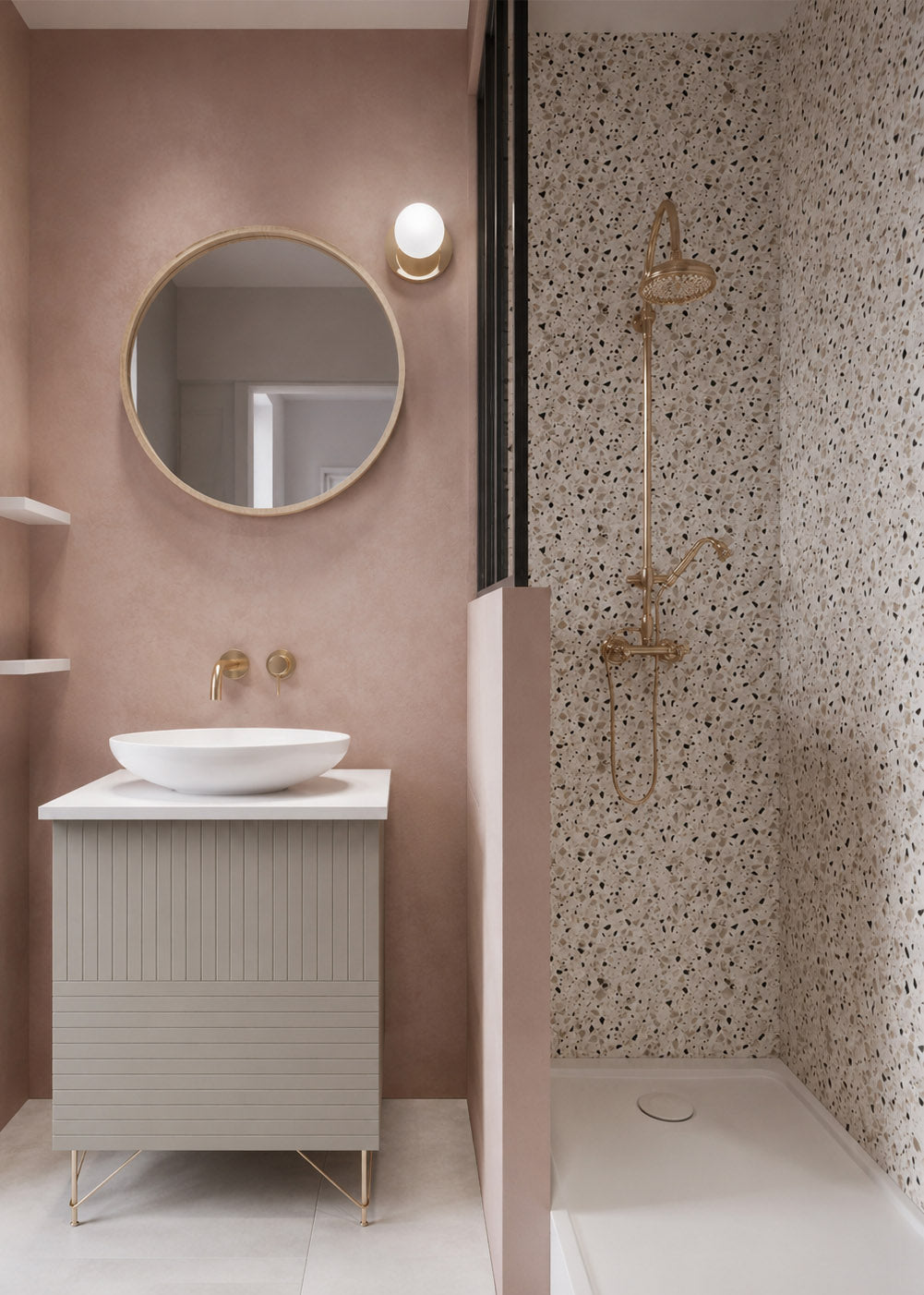 Suspension design crée sur mesure pour un salon haussmannien rénové à Paris avec architecture intérieure élégante et contemporaine.