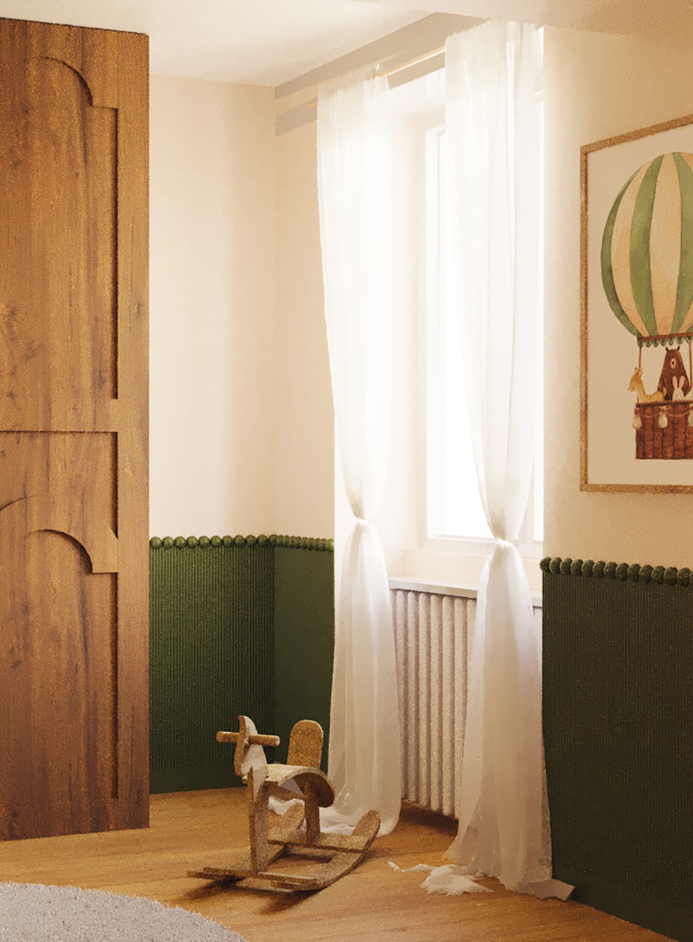Chambre enfant réaménagée avec décoration authentique et familiale pour un projet d'architecture d'intérieur à Maurecourt.