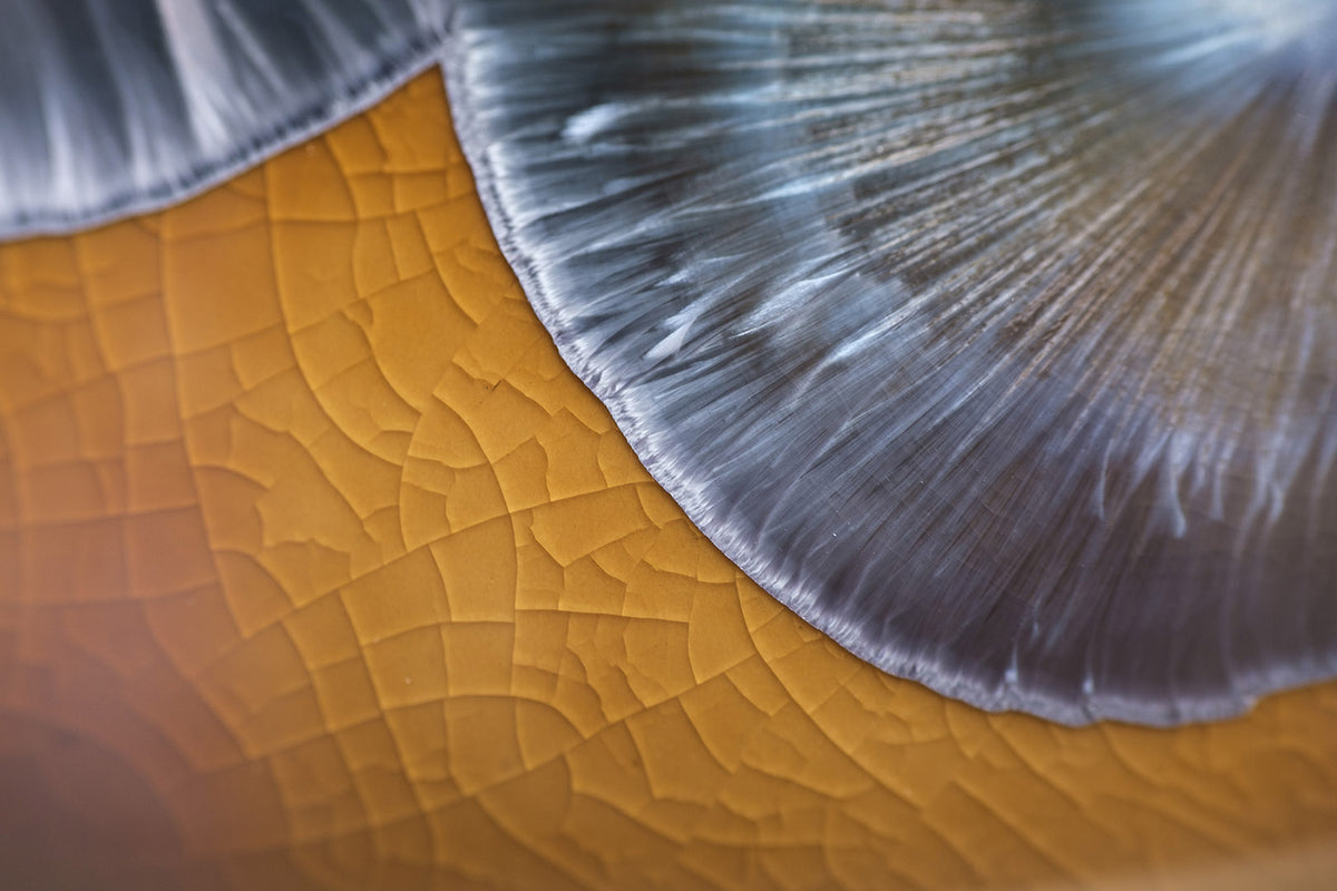 photo macro de cristallisation sur porcelaine