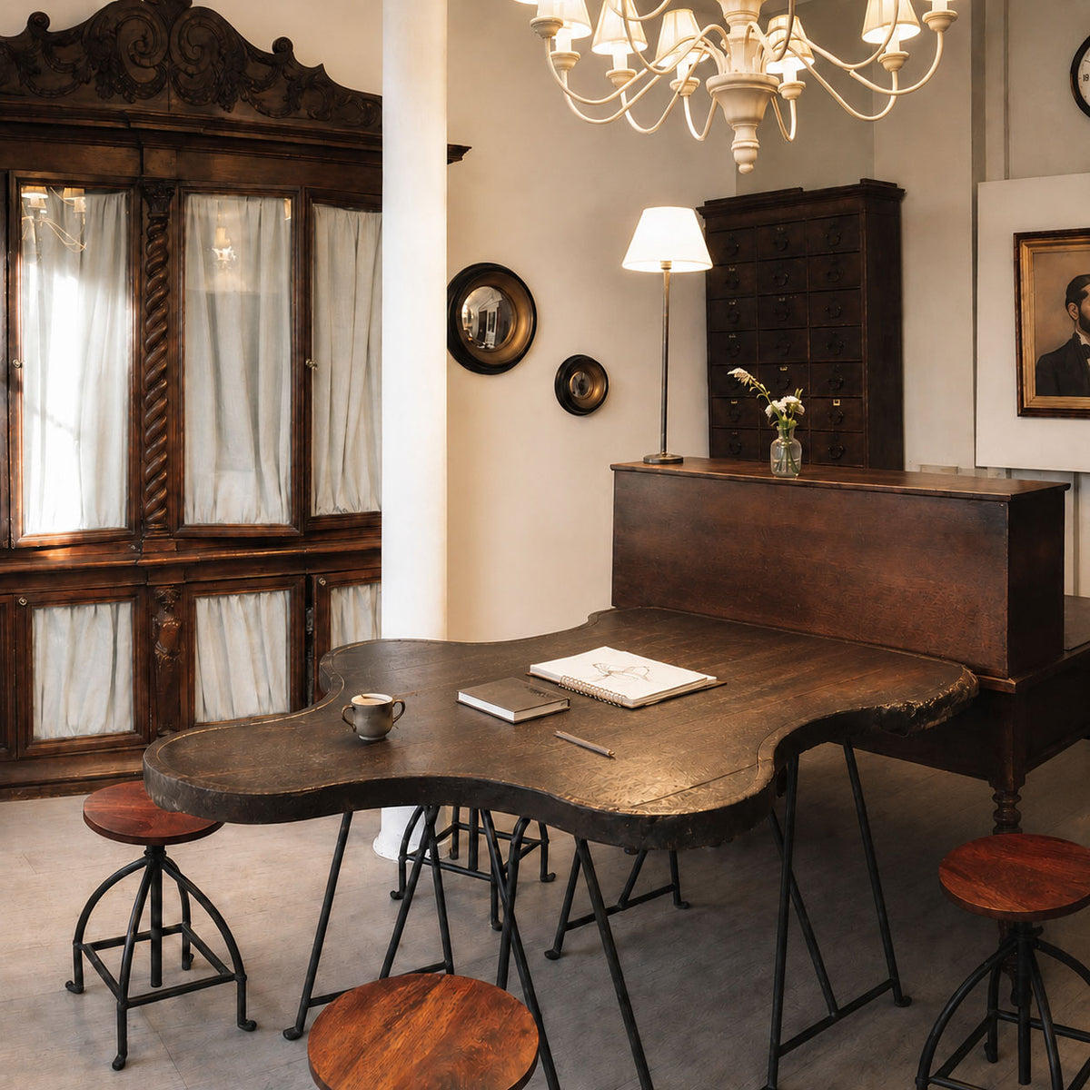Atelier de créatrice, couloir de rangement — étude de cas Ombre d'Or